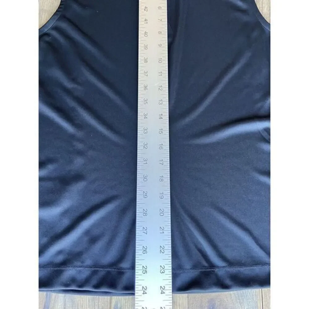 Nike‎ Golf Shirt Womens Large Black Sleeveless Polo Dri-Fit Pickleball Tennis